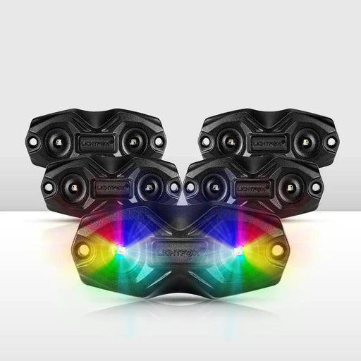 Kiwi Offroad General LIGHTFOX RGBW LED Rock Lights - 4 Pack Lightfox RGBW Rock Lights 4 Pack For Offroad Jeeps