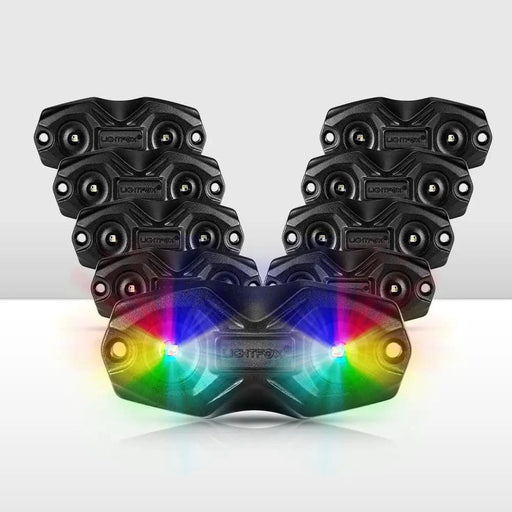 Kiwi Offroad LIGHTFOX RGBW LED Rock Lights - 8 Pack Lightfox RGBW Rock Lights 8 Pack Offroad Kit