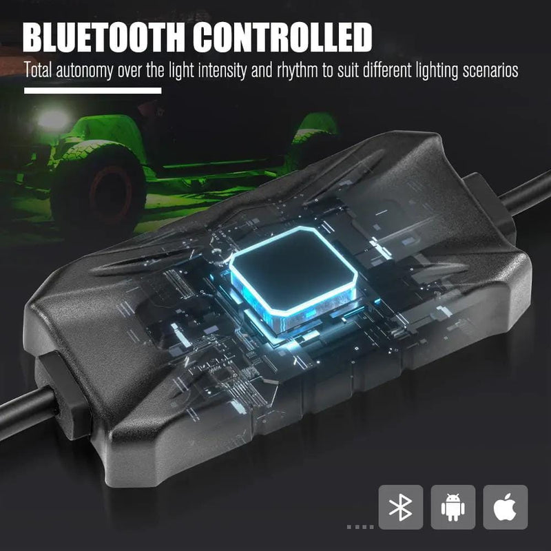 Kiwi Offroad General LIGHTFOX RGBW LED Rock Lights - 4 Pack Lightfox RGBW Rock Lights 4 Pack For Offroad Jeeps