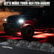 Kiwi Offroad General LIGHTFOX RGBW LED Rock Lights - 4 Pack Lightfox RGBW Rock Lights 4 Pack For Offroad Jeeps