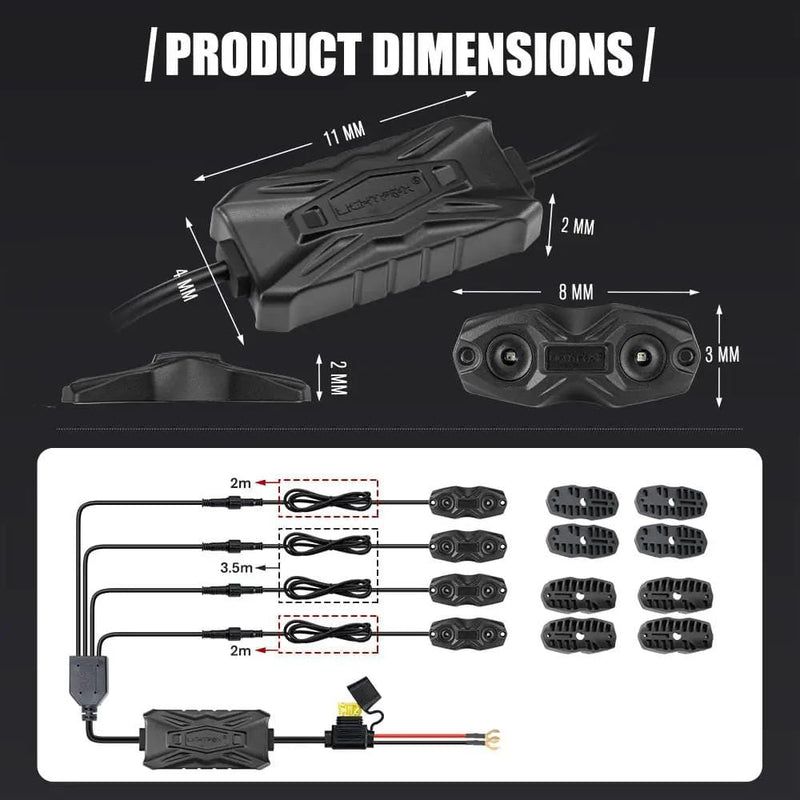 Kiwi Offroad General LIGHTFOX RGBW LED Rock Lights - 4 Pack Lightfox RGBW Rock Lights 4 Pack For Offroad Jeeps