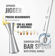 salelink.co.nz Unbranded 11PCS Cocktail Shaker Bar Set 11PCS Cocktail Shaker Bar Set | Action Outdoors NZ