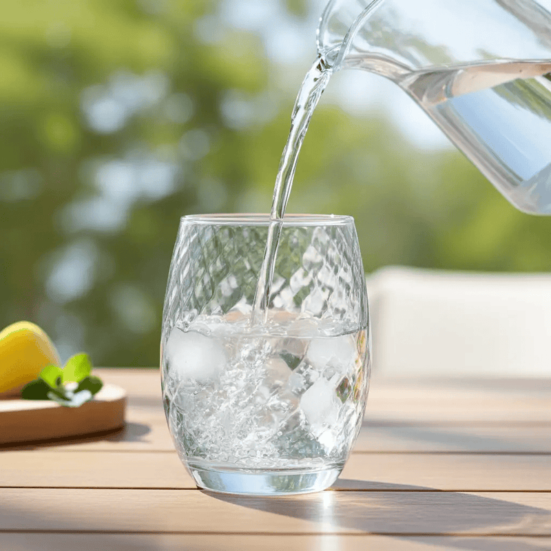 Nest & Stem Homewares Tumblers Clear Diagonal Textured Glass Tumbler 420ml Clear Diagonal Textured Glass Tumbler 420ml
