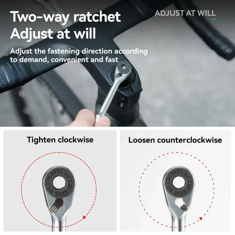 Habicare Multifunctional Bicycle Ratchet Wrench Set Multifunctional Bicycle Ratchet Wrench Set