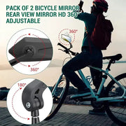 Habicare SS Rotatable Bicycle Handlebar Mirror Rotatable Bicycle Handlebar Mirror