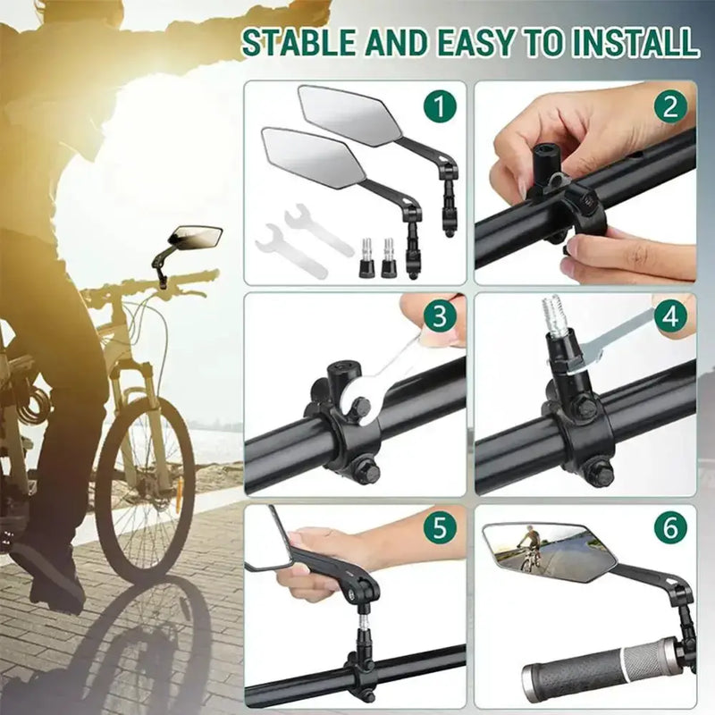 Habicare SS Rotatable Bicycle Handlebar Mirror Rotatable Bicycle Handlebar Mirror