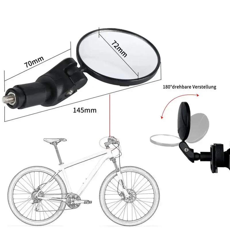 Habicare SS Rotating Bicycle Rearview Mirror (1pc & 2pcs) Rotating Bicycle Rearview Mirror (1pc & 2pcs)