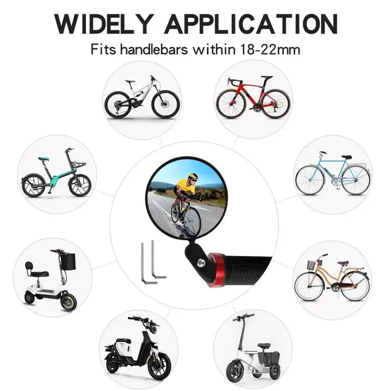 Habicare SS Rotating Bicycle Rearview Mirror (1pc & 2pcs) Rotating Bicycle Rearview Mirror (1pc & 2pcs)