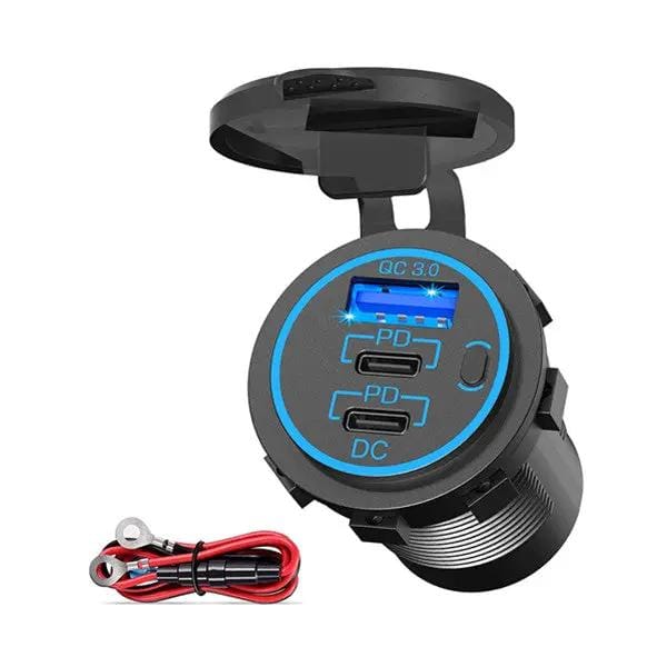 12V USB Outlet Type C Car Charger Socket Fast Charging – view 1