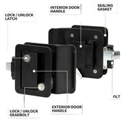 RV / Caravan Entry Door Lock with Deadbolt & Replacement Handle – view 3