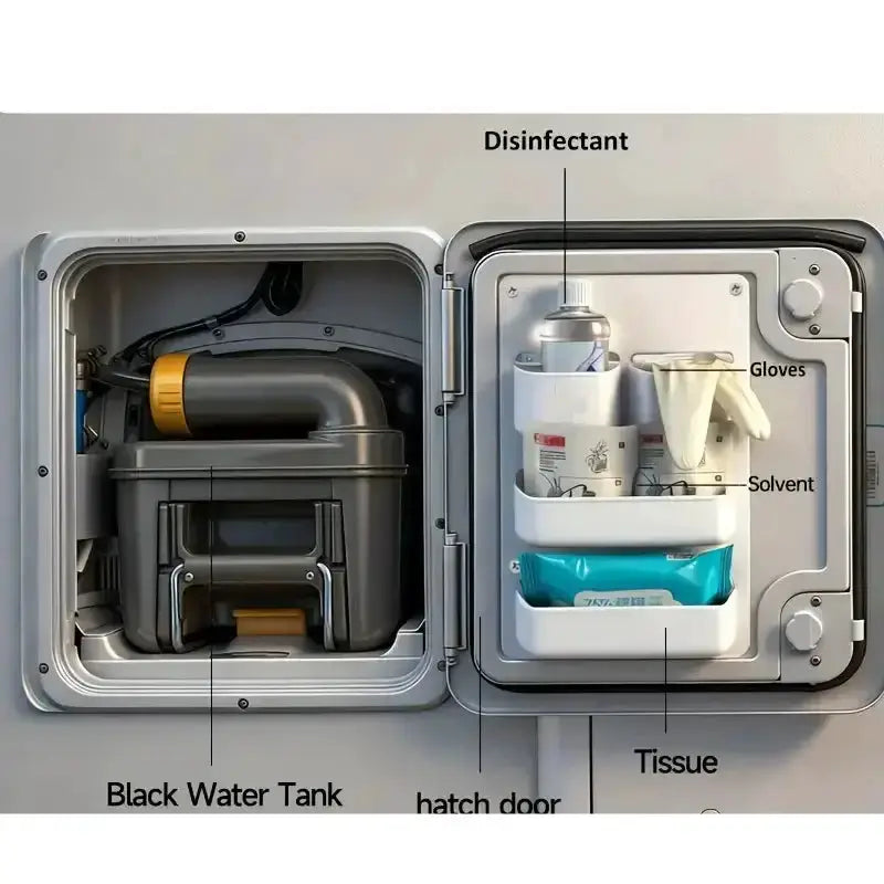 Habicare HBC RV Toilet Door Storage Pocket RV Toilet Door Storage Pocket