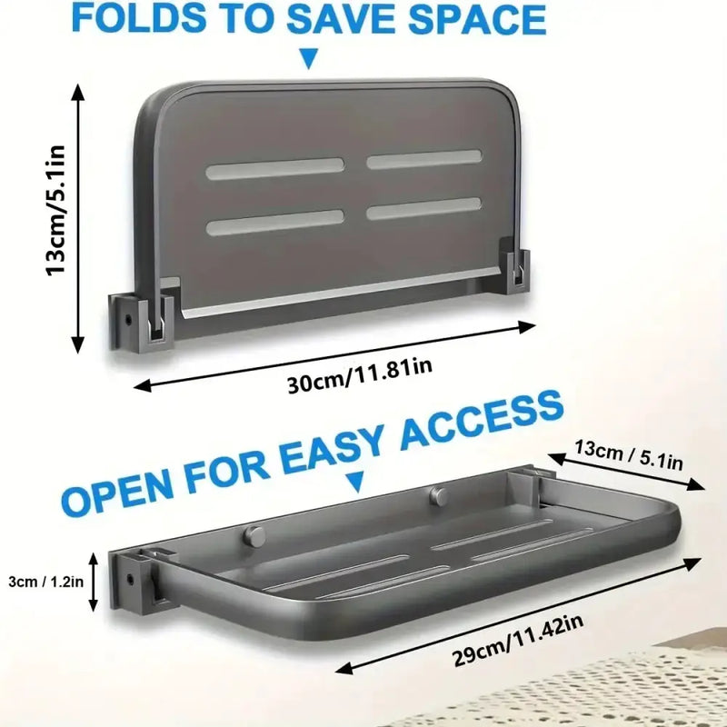 Habicare SS RV Wall-Mount Foldable Aluminum Storage Shelves RV Wall-Mount Foldable Aluminum Storage Shelves
