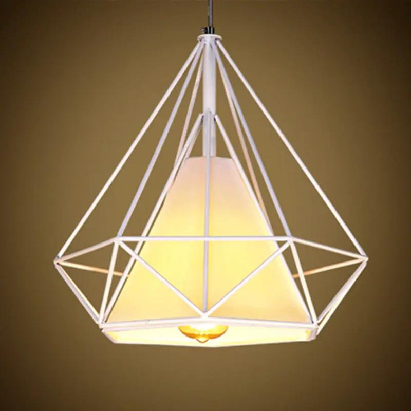 38CM Pendant Hanging Light Lampshade Metal Diamond White – view 1