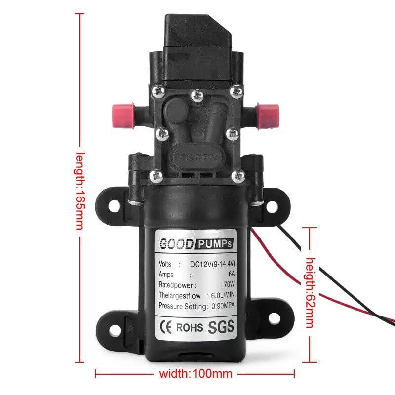 salelink.co.nz Unbranded 12V Water Pump 130PSI High Pressure Caravan 12V High Pressure Water Pump 130 PSI 6 LPM Caravan Boat