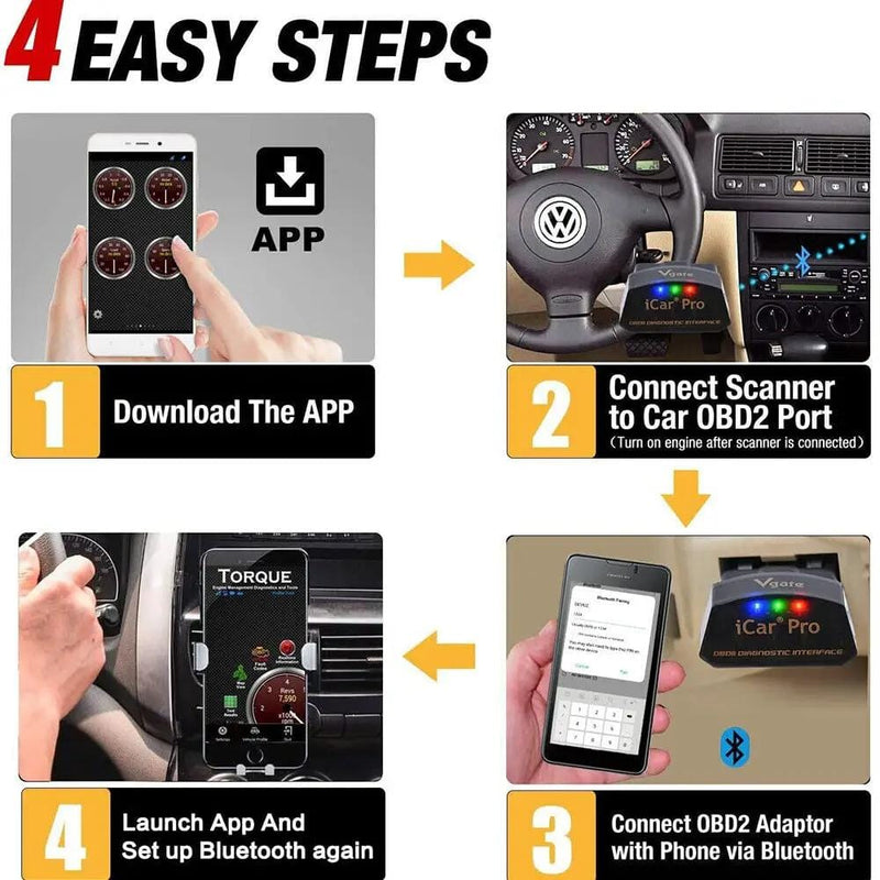 Vgate iCar Pro Bluetooth 4.0 OBD2 Code Scanner ELM327 V2.2 Diagnostic Scanner – view 8