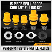 15-Piece Car Radiator Coolant Refill Funnel Kit Spill Proof Cooling System Tool – view 5