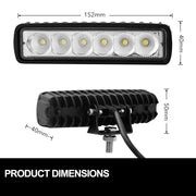 2x 6inch 30W LED Work Driving Light Bar Flood beam Lamp – view 3