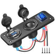 Four Function Toggle Switch Panel for Car RV Truck USB Charger Blue – view 1