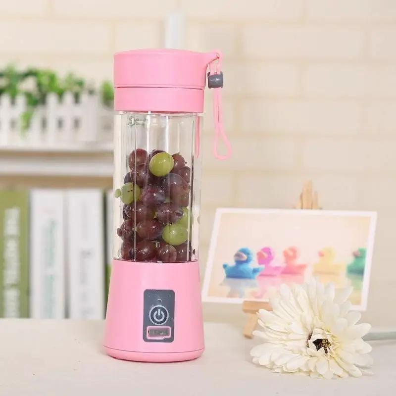 Pink Portable Electric Fruit Juicer Blender Bottle Smoothie Maker – view 2