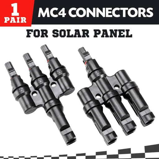1 Pair MC4 3 to 1 T-Branch M/F Connectors for Solar Panel Cable Combiner IP67 PV – view 2
