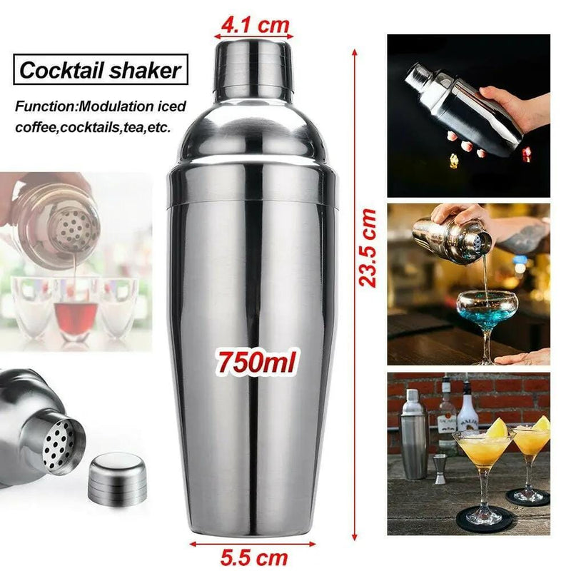 14 Piece Cocktail Shaker Set With 750ml Shaker And Bar Tools Rack – view 6