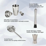 14 Piece Cocktail Shaker Set With 750ml Shaker And Bar Tools Rack – view 5