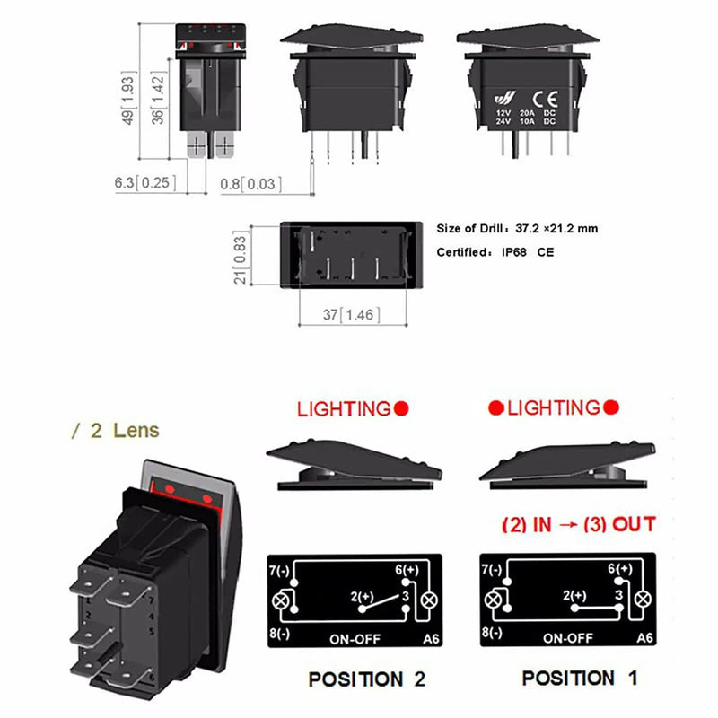 Rocker Switch SPOT LIGHTS - Blue - LED 4x4 Boat Caravan Marine 12v – view 2