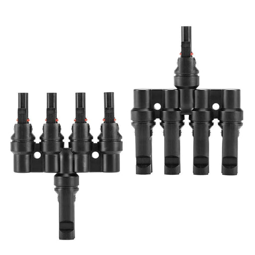 1 Pair MC4 4 to 1 T-Branch M/F Connectors for Solar Panel Cable Combiner IP67 PV – view 1