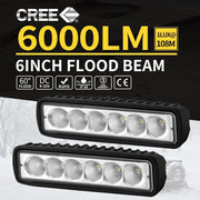 2x 6inch 30W LED Work Driving Light Bar Flood beam Lamp – view 2