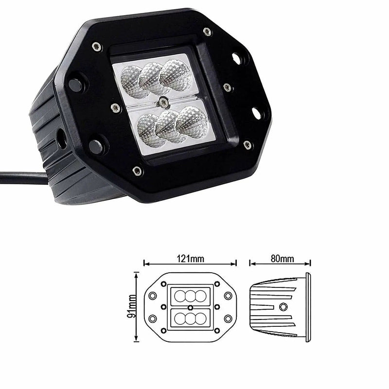 2 x 4inch LED Work Light Bar Flood 12V 24V 5" Lamp – view 6