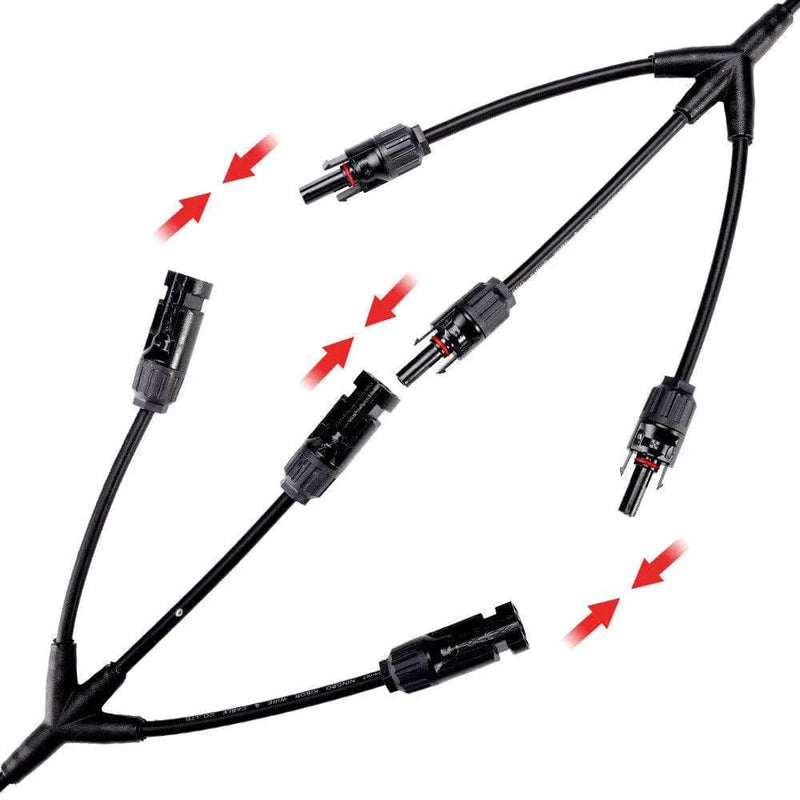 MC4 3 into 1 Connector Cable Pair, PV Solar Panel Connectors – view 4