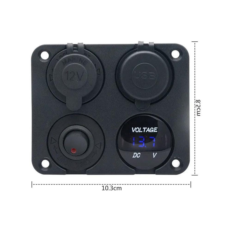 4 Way DC 12V to 24V Car Lighter Socket with Dual USB Charger and Voltmeter – view 5