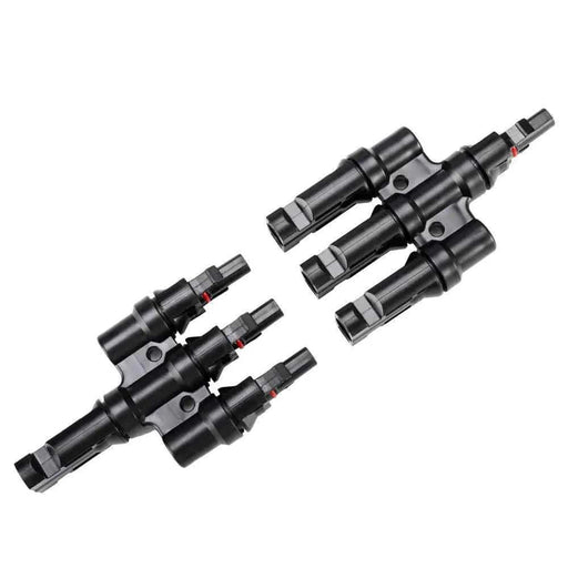 1 Pair MC4 3 to 1 T-Branch M/F Connectors for Solar Panel Cable Combiner IP67 PV – view 1