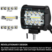 2x 4inch CREE LED Work Light Bar Spot Flood OffRoad Driving Reverse 4x4 Ford – view 3