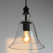 Clear Glass Bell Pendant Light With Edison Bulb Ceiling Lamp – view 2