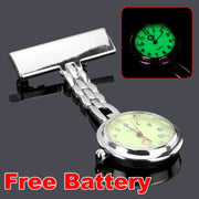 salelink.co.nz Unbranded Nurse Watch Brooch Luminous Pocket Silver Nurse Luminous Pocket Watch With Glow Dial