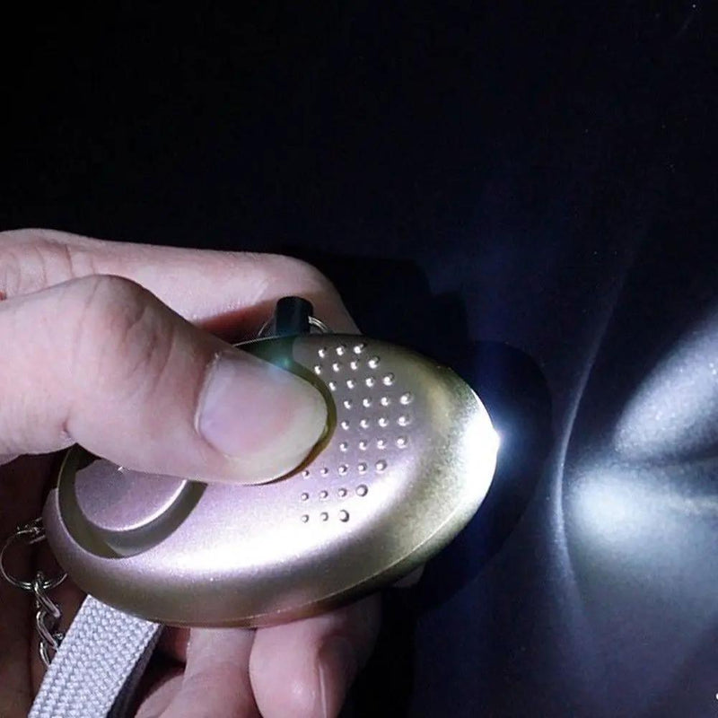 Silver 140dB Personal Alarm Keychain Safety LED Torch Light – view 2