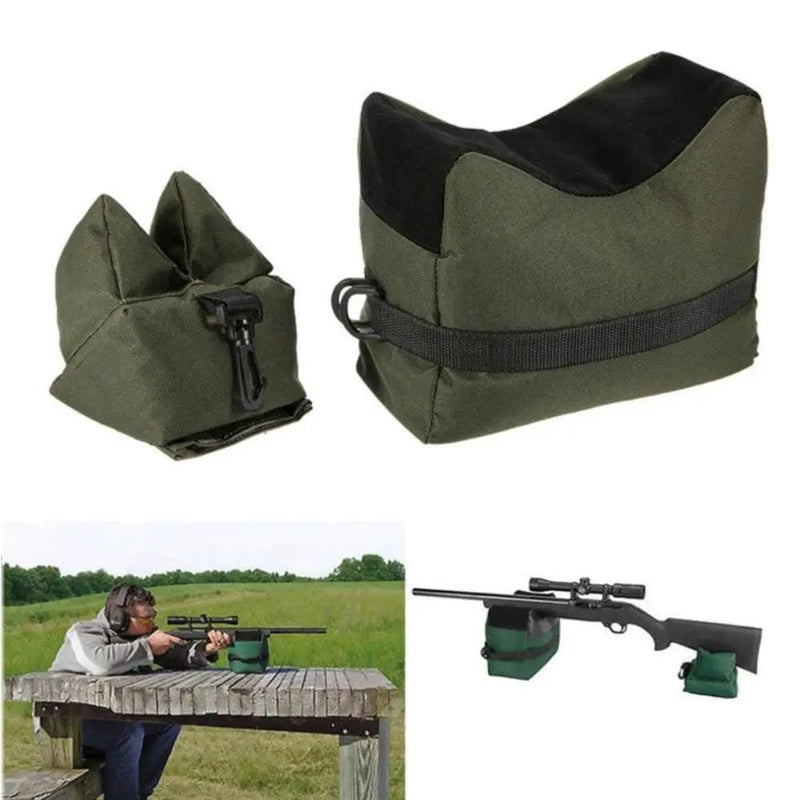Shooting Range Sand Bag Set Rifle Bench Rest Stand Front Rear Bag Hunting – view 1