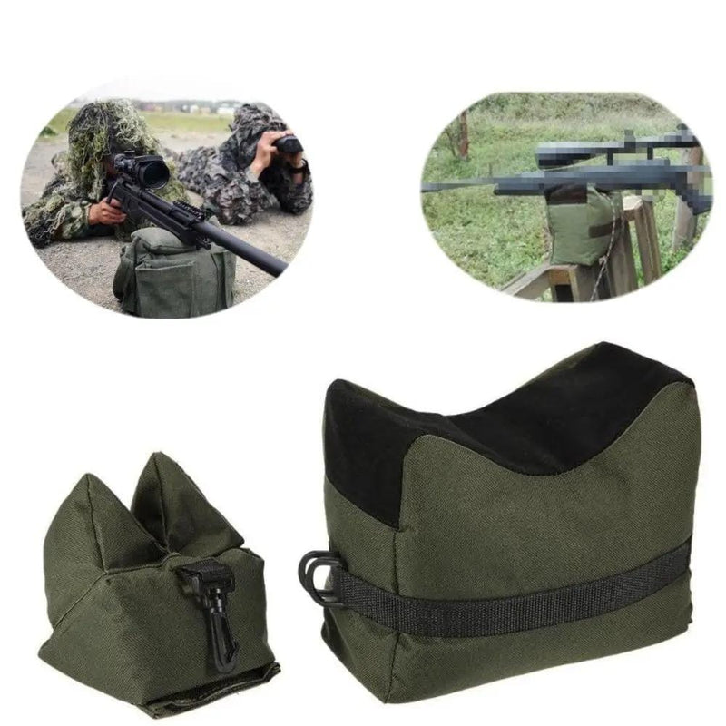 Shooting Range Sand Bag Set Rifle Bench Rest Stand Front Rear Bag Hunting – view 3