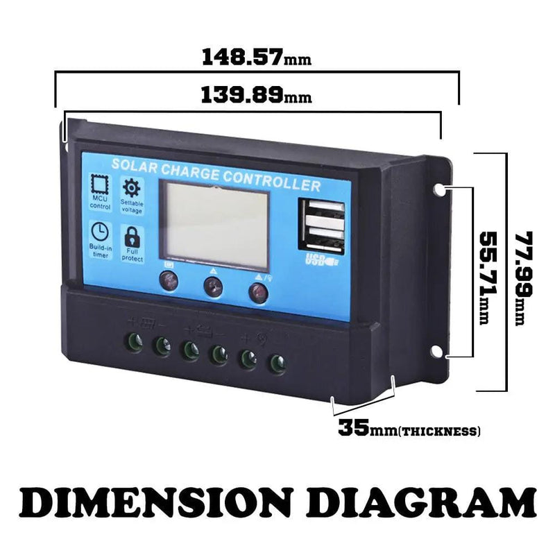 30A 12V/24V LCD DISPLAY PWM SOLAR PANEL REGULATOR CHARGE CONTROLLER & TIMER – view 5