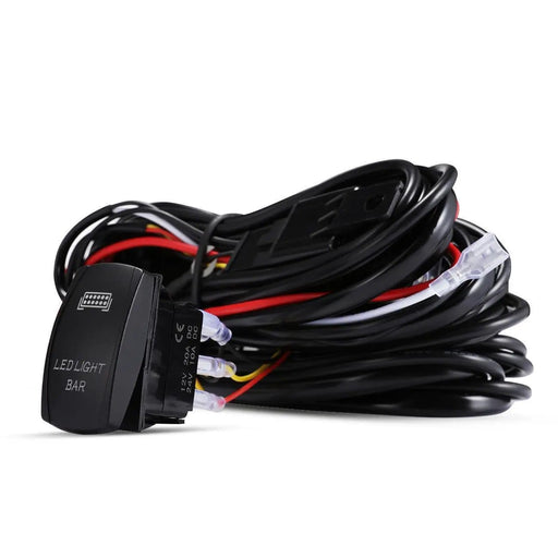 Universal LED Work Light Bar Wiring Loom Harness Kit With fuse and relay For SUV – view 1