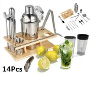 14 Piece Cocktail Shaker Set With 750ml Shaker And Bar Tools Rack – view 2