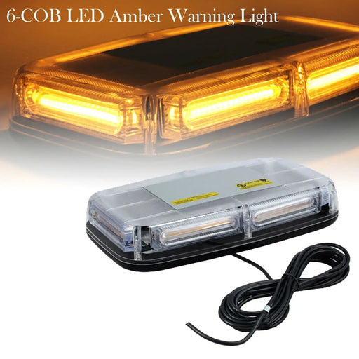 6-COB LED Beacon Flashing Magnetic Emergency Warning Strobe Amber Light 12/24V – view 2