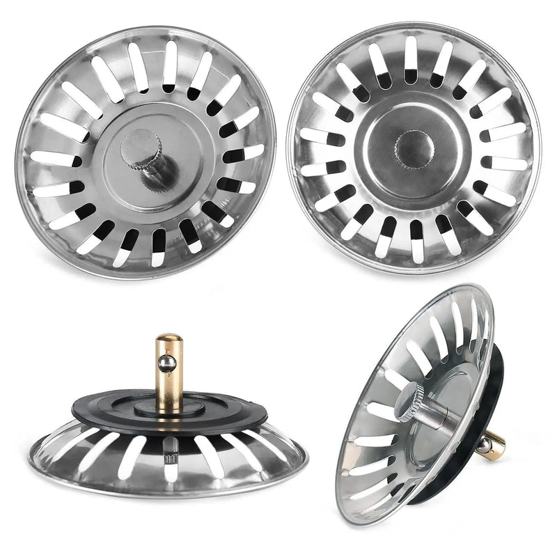 4 x Kitchen Waste Stainless Steel Sink Strainer Plug Drain Filter Basket Drainer – view 1
