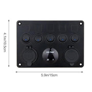 5 Gang ON-OFF Toggle Switch Control Panel 2 USB Charger 12V for Car – view 5