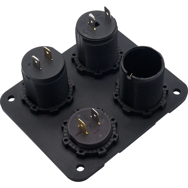 4 Way DC 12V to 24V Car Lighter Socket with Dual USB Charger and Voltmeter – view 4