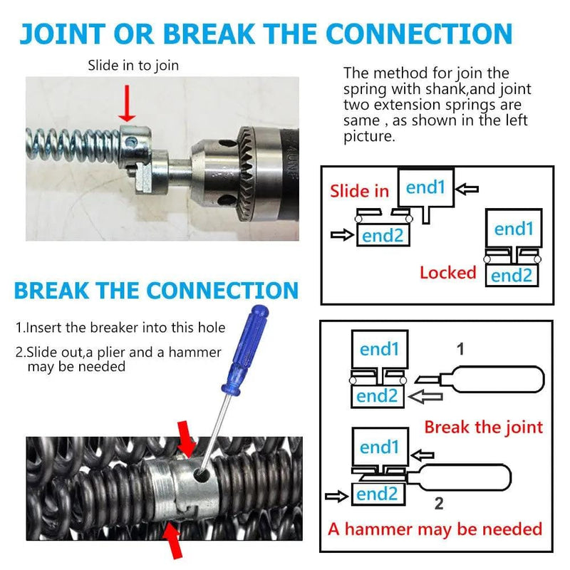 16mm Plumber Drain Pipeline Sewer Cleaner 12M Drill Bit for Snake Pipe Drill Kit – view 4