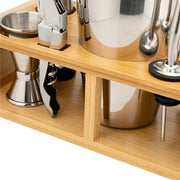 12 Piece Stainless Steel Cocktail Shaker Set With Bamboo Stand Bartender Kit – view 4