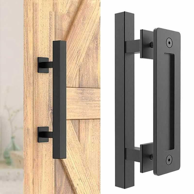 salelink.co.nz Unbranded 12'' Barn Door Handle Black 12 Inch Matte Black Barn Door Handle Interior Sliding