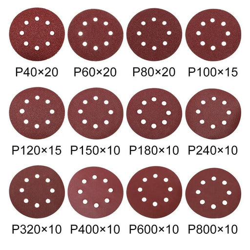 160PCS Sanding Discs 40-800 Grit Pads 125mm Hook&Loop 8 Hole Orbital Sandpaper – view 2